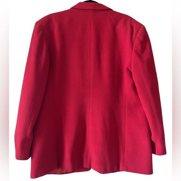 CHAUS Classic Vintage Wool Red Blazer Size 14 - Picture 11 of 13